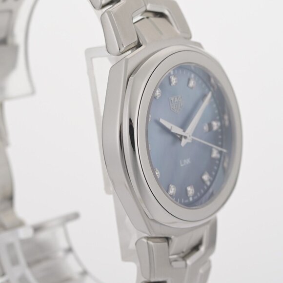 TAG Heuer Link Blue Mother of Pearl WBC1313 Diamond Dial 32mm Ladies Watch - Picture 6 of 6